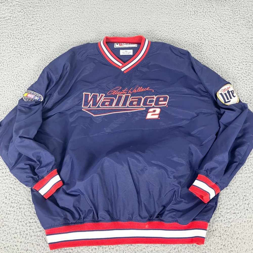 Chase Authentics Windbreaker Mens XXL Rusty Wallace NASCAR Miller Lite Pullover